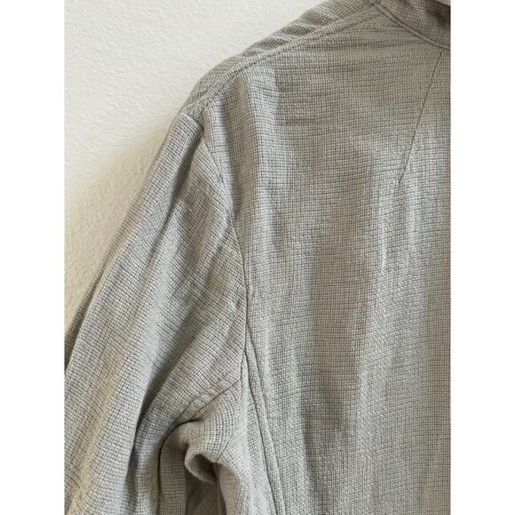 Madewell Breezewoven Gray Basketweave Button Linen Blend Blazer Jacket sz Small - Picture 9 of 15